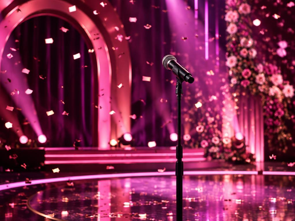 Glamorous pink-lit event stage